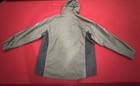 Polar Men s L Gray black Full Zip Hooded Windbreaker Jacket Mid-length Logo