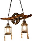 Eoyemin 5632233 Vintage Industrial Pendant Black Metal Cage Frame Glass Shade