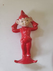 Vintage Christmas Pixie Elf Porcelain Figurine  Red Outfit  4 5 