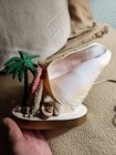 Vtg Shell Mantle Night Light Lamp Mcm Shelf Table Decor Electric Beach7 nautical