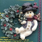 Boyd s Bears Folkwear Snowman Willie W Evergreen Christmas Pin Brooch 1995 New