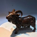 Chinese Old Brass Copper Statue Hand Carved Goat antique Handicraft Ornaments