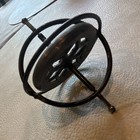 Vintage Metal Gyroscope Spinning Top Toy With Outer Ring Frame  Ages 8-11