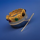 Vintage Gold-tone Link Bracelet With Colorful Cabochon Stones     Elegant Jewelry