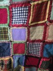 Antique Wool Quilt Patchwork Hand Made 60 X 40 Multicolor Yarn Crocheted 