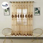 1 Pair European Luxury Embroidered Sheer Curtains For Living Room Bedroom Tulle