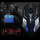 Gaming Mouse Led Breathing Fire 4 Button Silent Usb Wired 1600 Dpi Laptop Pc Usa