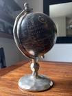 Globe Desktop World Map Brushed Silver Home Decor Rotating Earth Display Piece 