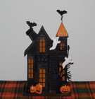14  Black Metal Haunted House Tea Light Candle Holder Halloween Decoration Ghost