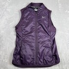 Nike Running Vest Womens Small Purple Puffer Sleeveless Jacket Lightweight