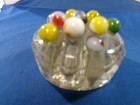 Lot Of 11  Pee Wee Marbles In 11 Hole Clear Glass Frog