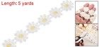 5 Yards 1 Inch Wide Delicate Floral Edge Lace Trim White-orange Yellow