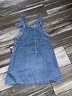 Vtg Embroidered Strawberry Shortcake Denim Overalls Dress 5t Y2k Toddler Girl