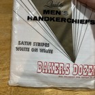 Vtg Bakers Dozen 13 Pk Mens Fine Quality Handkerchiefs Satin Stripes Cotton Blnd