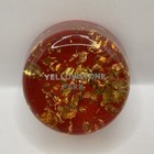 Vintage Yellowstone Park Souvenir Lucite acrylic Paperweight W gold Flake