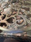 Vintage Brass Flower Rolling Plant Stand 11  Diameter  regency  Style Ornate
