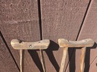 Antique 1800 s Civil War Era Medical Folk Art Wooden Crutches Historic Repair