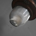 Vintage Industrial Antique Copper   Holophane Glass Lantern Pendant Light Lamp