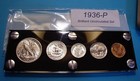 1936 Mint Silver Set U s  Coins Lustrous Choice To Gem Brilliant Uncirculated