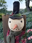 Primitive Handmade Folk Art Snowman Doll W Candy Cane christmas 30    Tall
