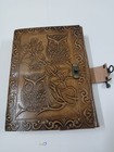 Leather Diary  Embossed Design printed Vintage Journal White Unrolled Paper F s