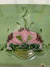 1900s Tile England Art Nouveau Majolica Antique Rare Vintage Floral 6x6 Inch