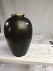 Antique Japanese Bronze Vase With Floral Design   Gold Detailing