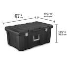 Footlocker Storage Chest Trunk Box Bin Containers Portable Durable Plastic Black