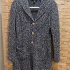 St  John Navy Tweed Knit Blazer Jacket Gold Buttons Luxe Classic Size 4