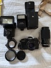 Assorted Vintage Camera And Lense Accessories Lot  Untested Minolta