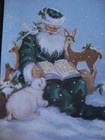Unused Vintage Greeting Card By Pegge Ramsey Christmas Santa W  Bible   Animals