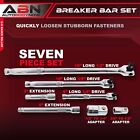 Abn Flex Handle Breaker Bar Set 7pc - 1 4 3 8 And 1 2in Drive Breaker Bar Set