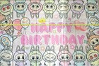 Cartoon Monster Birthday Party Photo Backdrop Banner Nylon Big 5 X 3 Ft
