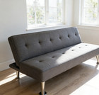 66  Modern Fabric Futon Sofa Bed W Usb Port  Charcoal Convertible Sleeper Couch