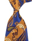 New Classic Paisley Gold Blue Purple Woven Skinny Silk Men s Tie Necktie 8cm