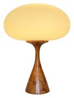 Mid Century Danish Modern Style Table Lamp By Designline In Solid Natural Teak