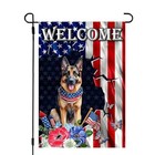 4th Of July Patriotic Dog Garden Flags 12x18 Double Sided  Burlap Independence 