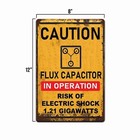 Vintage Back To The Future Flux Capacitor 1 21 Gigawatt Caution Tin Metal Sign