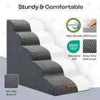 Dog Stairs For High Beds Up To 26   Extra-tall 24 5  5-step Foam Pet Ramp Wit   