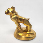 Mack Truck Bulldog Hood Ornament Emblem With Base Gold Chrome Pat  No  87931
