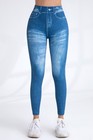 Women   s High Waist Denim Print Leggings Soft Stretchy Yoga Pants Jeans Look