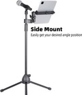 Ipad Holder For Mic Stand  Side Mount Tablet Microphone Black 