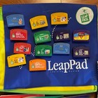Lot Of 13 Leapfrog Interactive Books And Cartridges   Case backpack Leappad