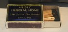 Vintage Heisy Funeral Home Lititz Pennsylvania Advertising Matchbox