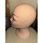 Vintage Mannequin Plastic Head Wig Stand Display Art Deco Bald Brown Eyes