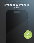 Zagg Glass Elite Privacy Screen Protector Iphone 16 15 2-way Privacy Filter