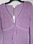 Nwt House Of Harlow 1960 Lilac Knit Crochet Ls Dress   Swimsuit Coverup Size S