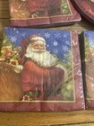 Vintage Santa Christmas Beverage Napkins Paper Art  Cheer Vtg Lot
