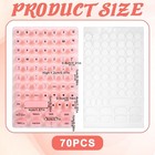 70pcs Pink Raised Keyboard Stickers For Long Nails  Silicone Keycap Bubble Set