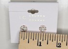 Flower Studs Floral Earrings Crystal Clear Rose Goldtone  New Tags Star Flower